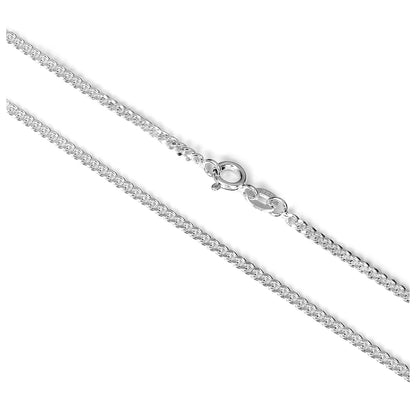 Sterling Silver Diamond Cut Curb Chain 16 - 24 Inches