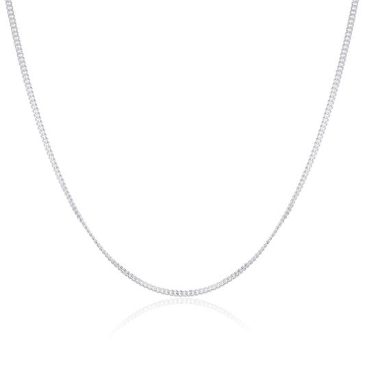 Sterling Silver Diamond Cut Curb Chain 16 - 24 Inches