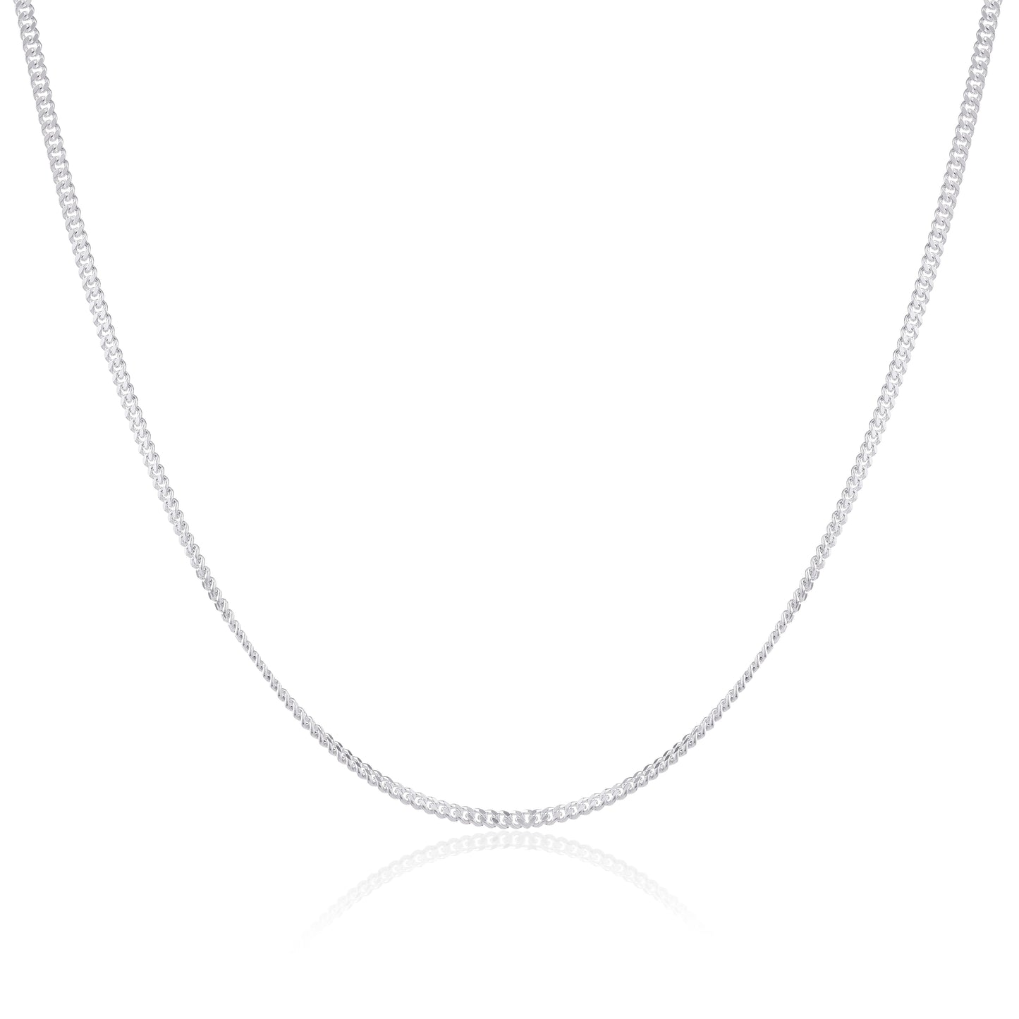 Sterling Silver Diamond Cut Curb Chain 16 - 24 Inches