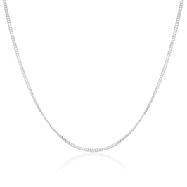 Sterling Silver Diamond Cut Curb Chain 16 - 24 Inches