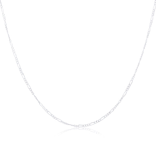 Sterling Silver Diamond Cut Figaro Chain 16 - 24 Inches