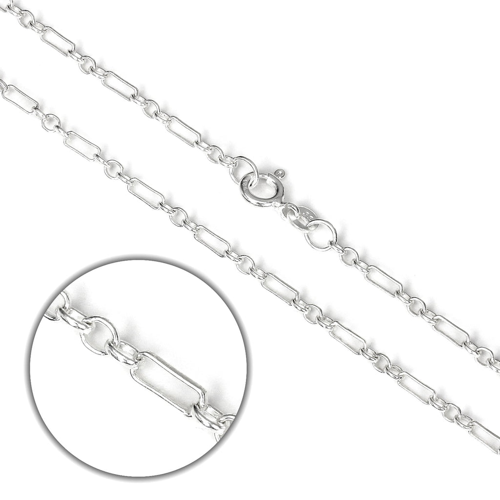 Sterling Silver Fetter Chain 16 - 24 Inches