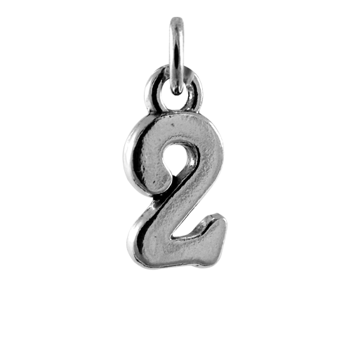 Sterling Silver Script Number Charms 0 - 9