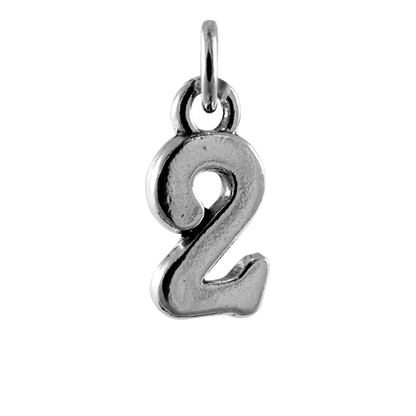 Sterling Silver Script Number Charms 0 - 9