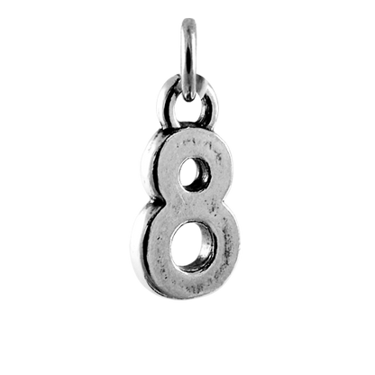 Sterling Silver Script Number Charms 0 - 9