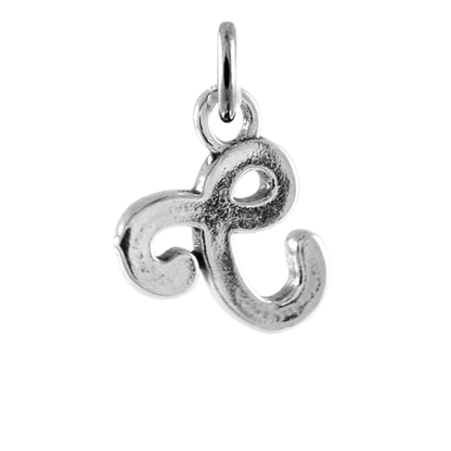 Sterling Silver Script Alphabet Letter Charms A - Z