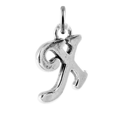 Sterling Silver Script Alphabet Letter Charms A - Z
