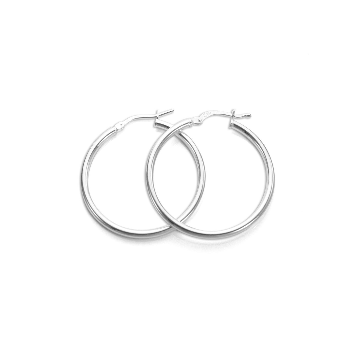 Sterling Silver 2mm Round Hoop Earrings