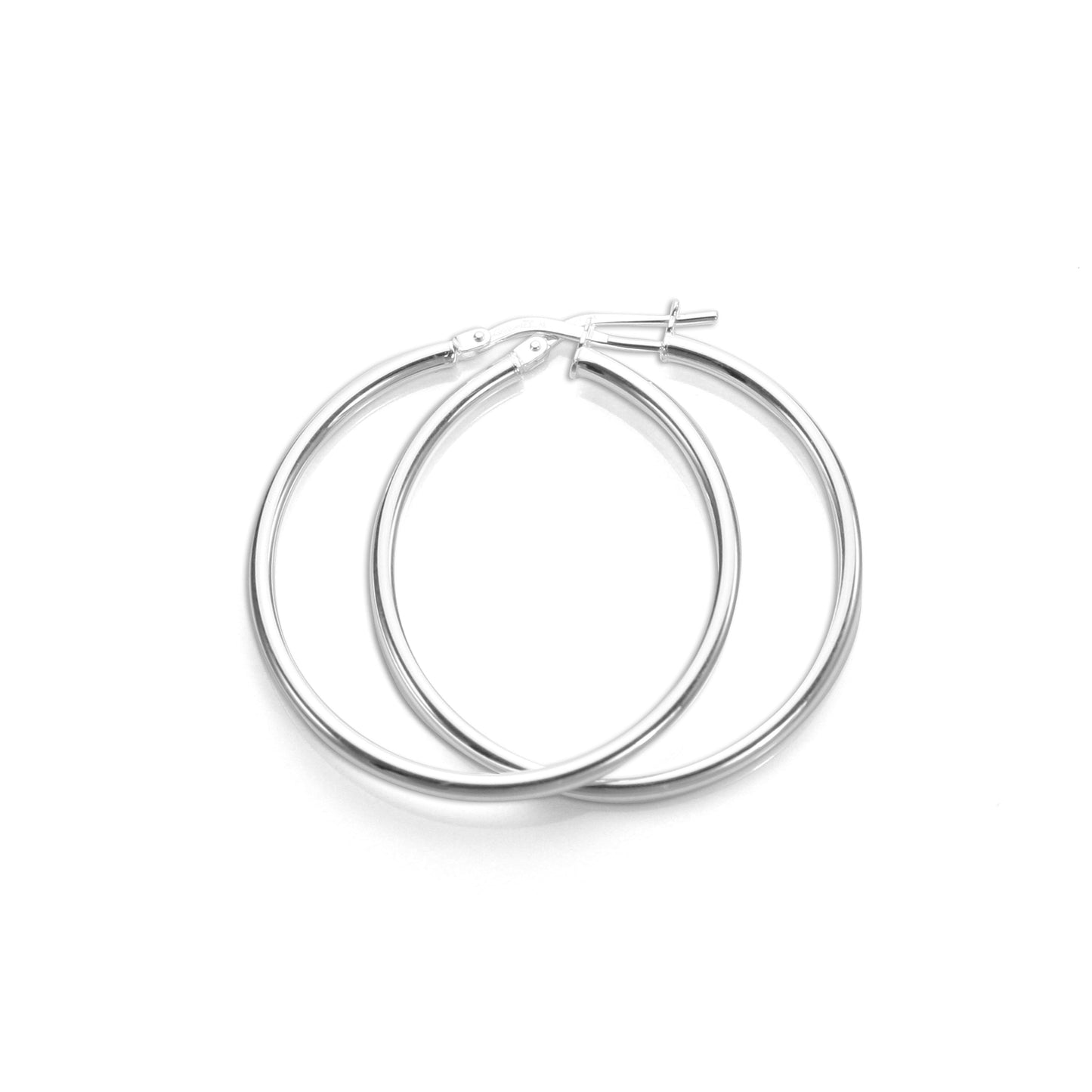 Sterling Silver 2mm Round Hoop Earrings