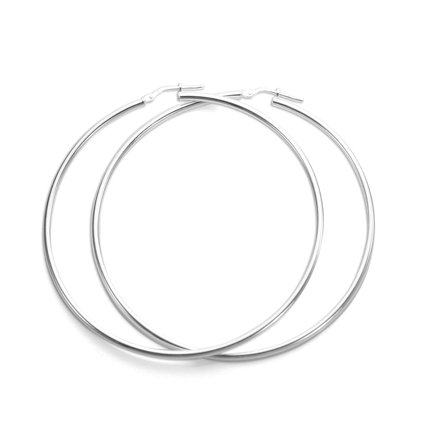 Sterling Silver 2mm Round Hoop Earrings
