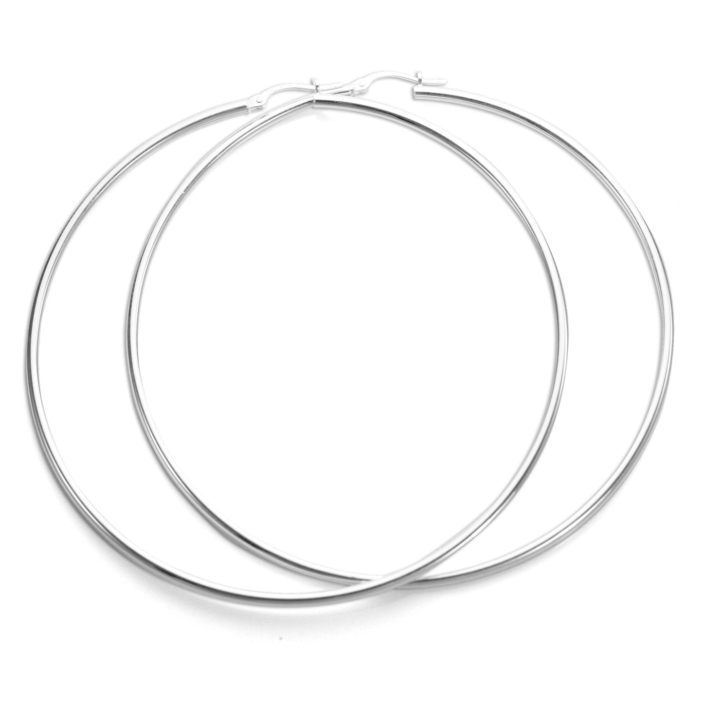 Sterling Silver 2mm Round Hoop Earrings