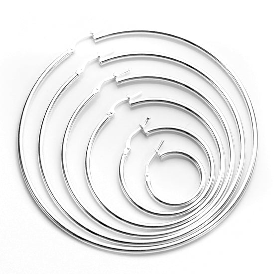 Sterling Silver 2mm Round Hoop Earrings