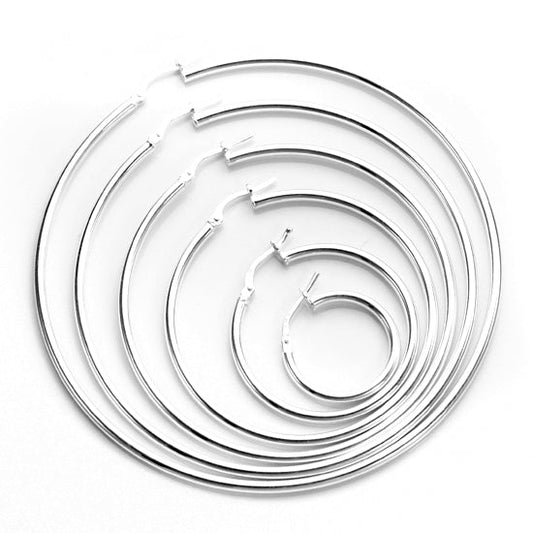 Sterling Silver 2mm Round Hoop Earrings