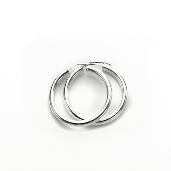 Sterling Silver 3mm Round Hoop Earrings