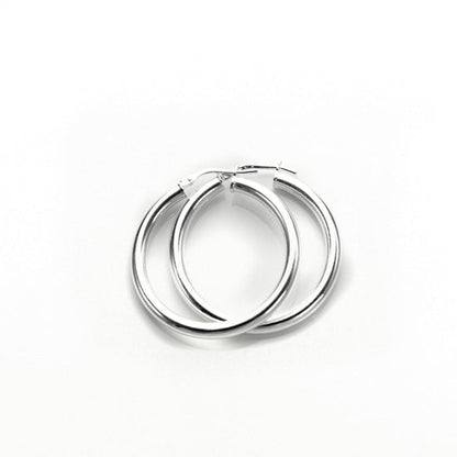 Sterling Silver 3mm Round Hoop Earrings