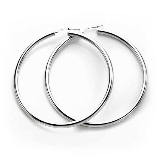 Sterling Silver 3mm Round Hoop Earrings