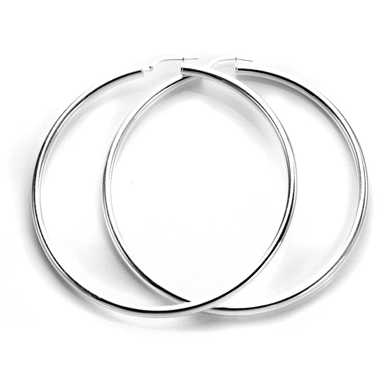 Sterling Silver 3mm Round Hoop Earrings