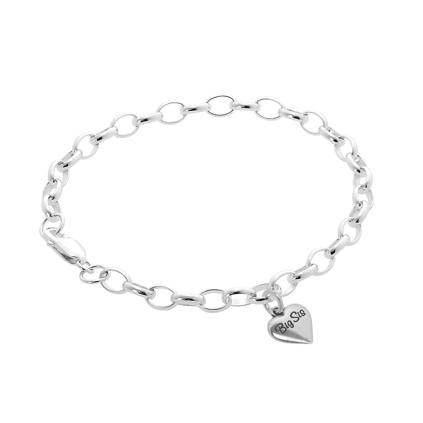 Sterling Silver Love Hearts Belcher Starter Bracelet