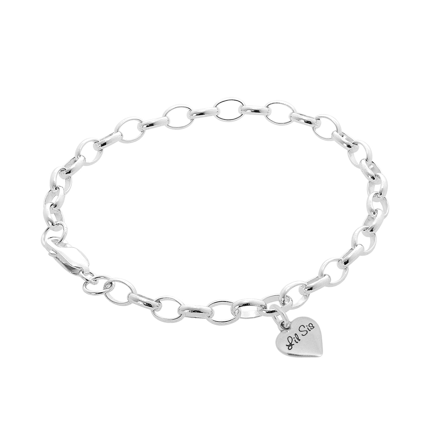 Sterling Silver Love Hearts Belcher Starter Bracelet