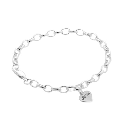 Sterling Silver Love Hearts Belcher Starter Bracelet