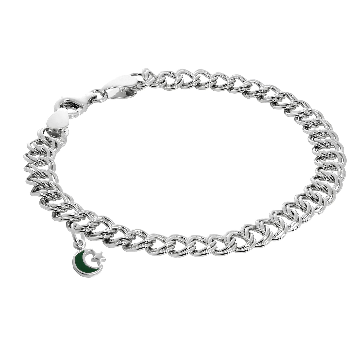 Sterling Silver Stars Double Curb Starter Bracelet