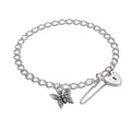 Sterling Silver Butterflies Heart Clasp Starter Bracelet