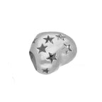 Sterling Silver Heart Bead Charm w Cut Out Stars