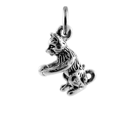 Sterling Silver Cat with Yarn Charm