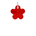 Sterling Silver Siam Crystal Flower Charm