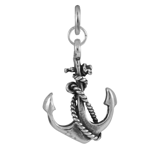 Sterling Silver Anchor & Rope Charm