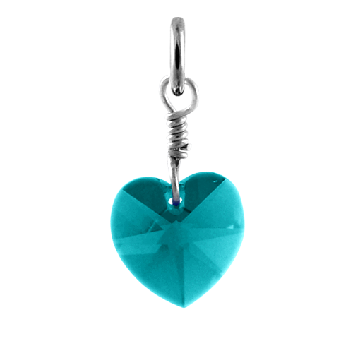Sterling Silver December Zirconia Crystal Heart