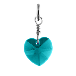 Sterling Silver December Zirconia Crystal Heart