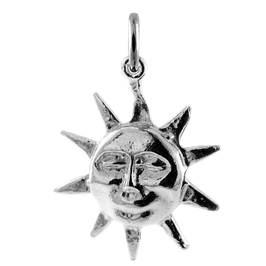 Sterling Silver Smiling Sun Charm