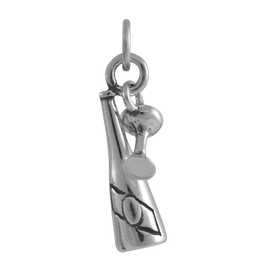 Sterling Silver Champagne and Glass Charm
