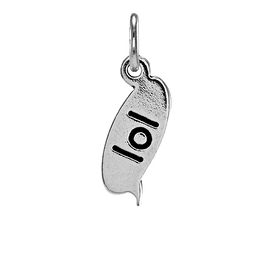 Sterling Silver Text LOL Charm