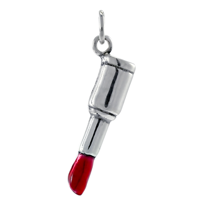 Sterling Silver & Enamel Lip Stick Charm