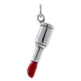 Sterling Silver & Enamel Lip Stick Charm