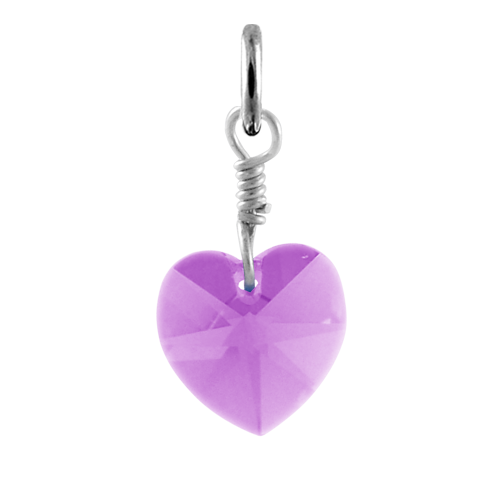 Sterling Silver June Alexandrite Crystal Heart