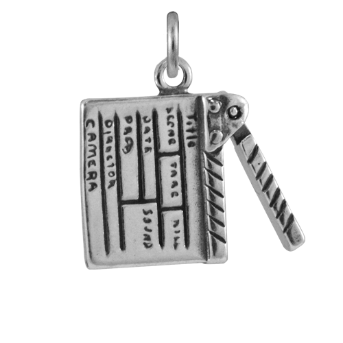 Sterling Silver Film Clapper Board Charm