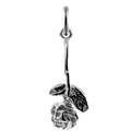 Sterling Silver Stemmed Rose Charm