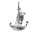 Sterling Silver Viking Longboat Charm