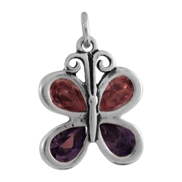 Sterling Silver Crystal Butterfly Charm