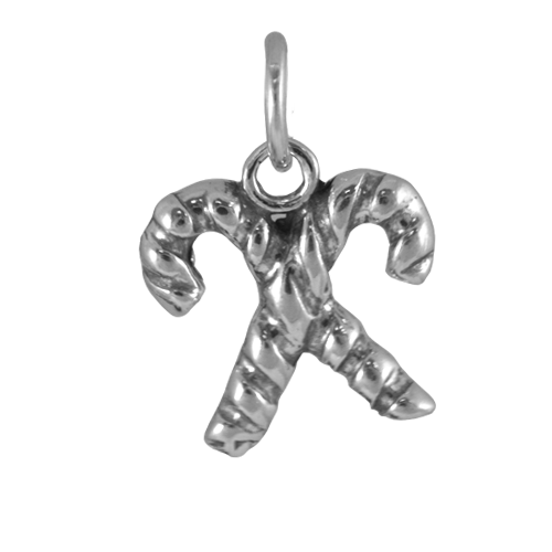 Sterling Silver Candy Canes Charm