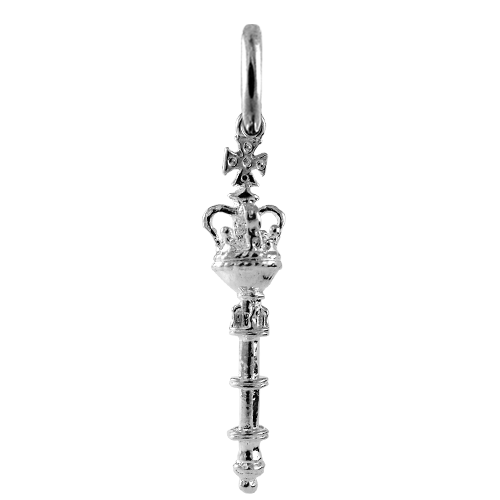 Sterling Silver British Sceptre Charm