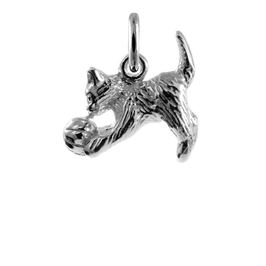 Sterling Silver Kitten with Yarn Charm